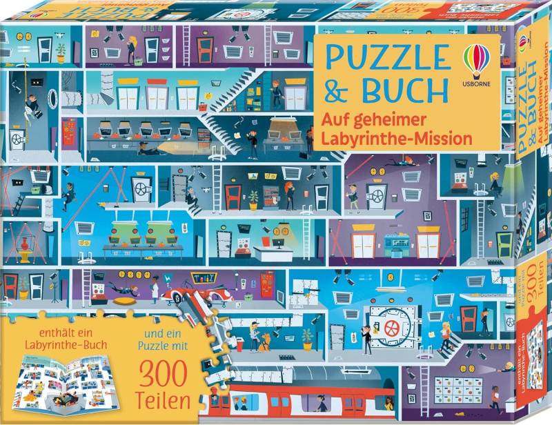 Usborne Verlag - Auf geheimer Labyrinth-Mission Puzzle & Buch Usborne Verlag - Auf geheimer Labyrinth-Mission Puzzle & Buch