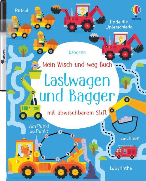 Usborne Verlag - Lastwagen und Bagger, Mein Wisch-und-weg-Buch: Lastwagen und Bagger