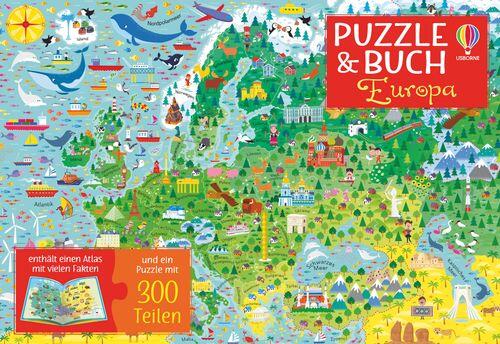 Usborne Verlag - Puzzle 300 und Buch Europa