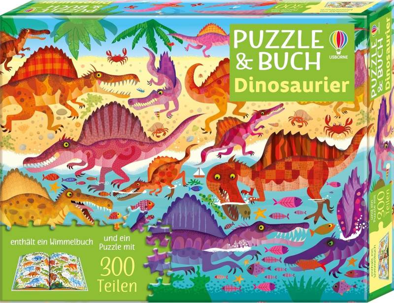 Usborne Verlag - Puzzle u Buch Dinos