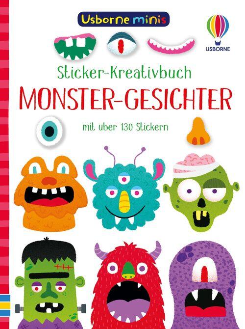 Usborne Verlag - Usborne Minis - Sticker-Kreativbuch: Monster-Gesichter