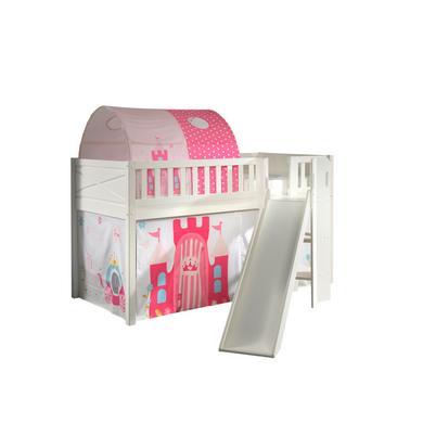 VIPACK Spielbett SCOTT 90 x 200 cm Princess 2-teilig weiß