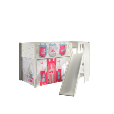 VIPACK Spielbett SCOTT 90 x 200 cm Princess 2-teilig weiß