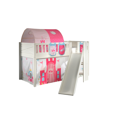VIPACK Spielbett SCOTT 90 x 200 cm Princess 3-teilig weiß