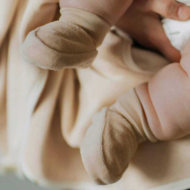 Velours Babyschuhe aus Bio Baumwolle hellbraun 10 Velours Babyschuhe aus Bio Baumwolle hellbraun 10