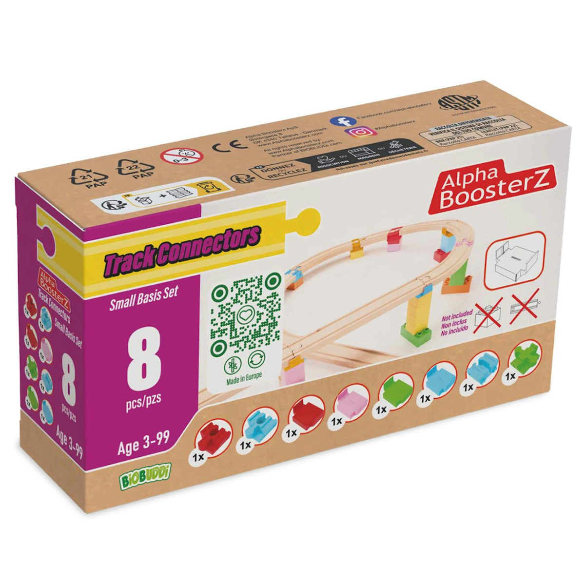 Verbindungsstücke Holzeisenbahn Basis-Set 8 Teile