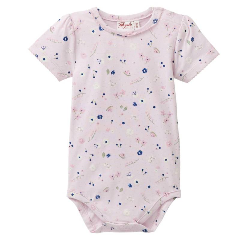 Verspielter Kurzarmbody Sommerblumen hellrosa 98/104