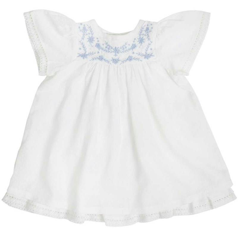 Verspieltes Kleid kurzarm weiß 98/104