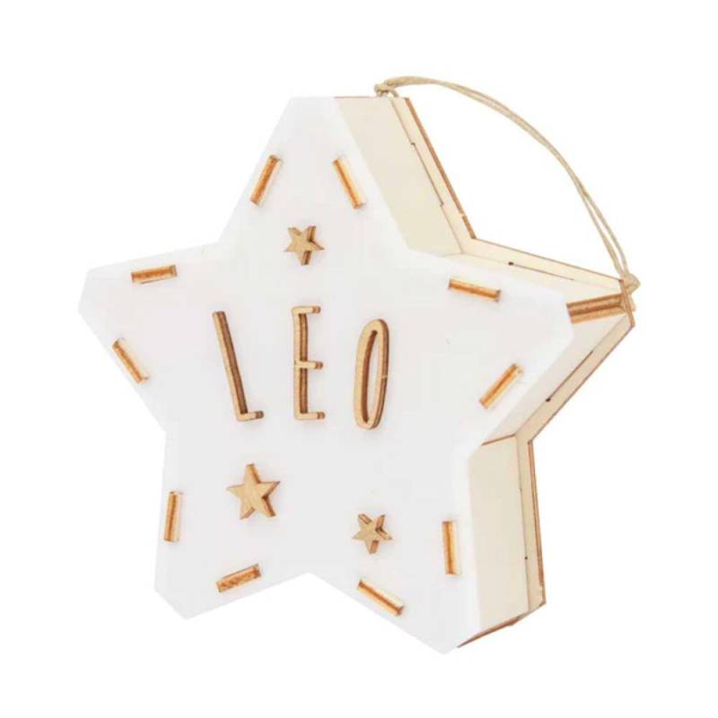 Vintiun - Vintiun Nachtlicht Stern klein, batteriebetrieben, personalisierbar mit Buchstaben-Kit