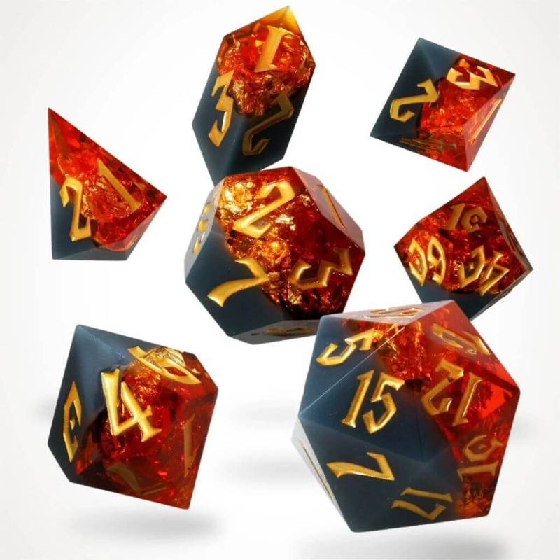 Volcanic Amber Resin RPG Dice Set Volcanic Amber Resin RPG Dice Set