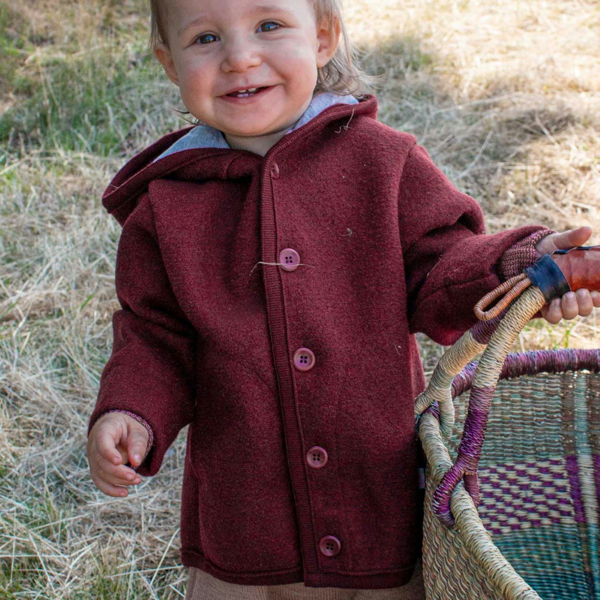 Walk-Jacke mit Knopfleiste cassis 122/128