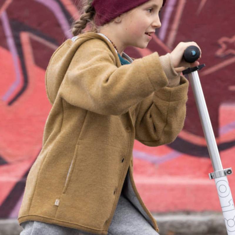 Walk-Jacke mit Knopfleiste karamell-braun 134/140