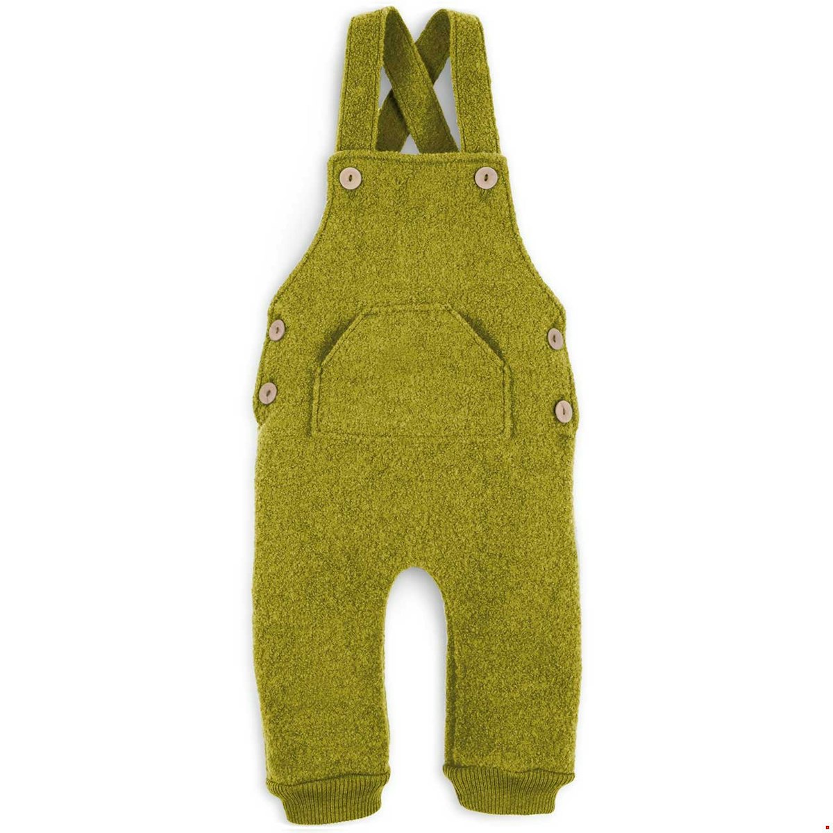 Walk-Latzhose Wolle senf-grün Exclusiv bei greenstories 110/116