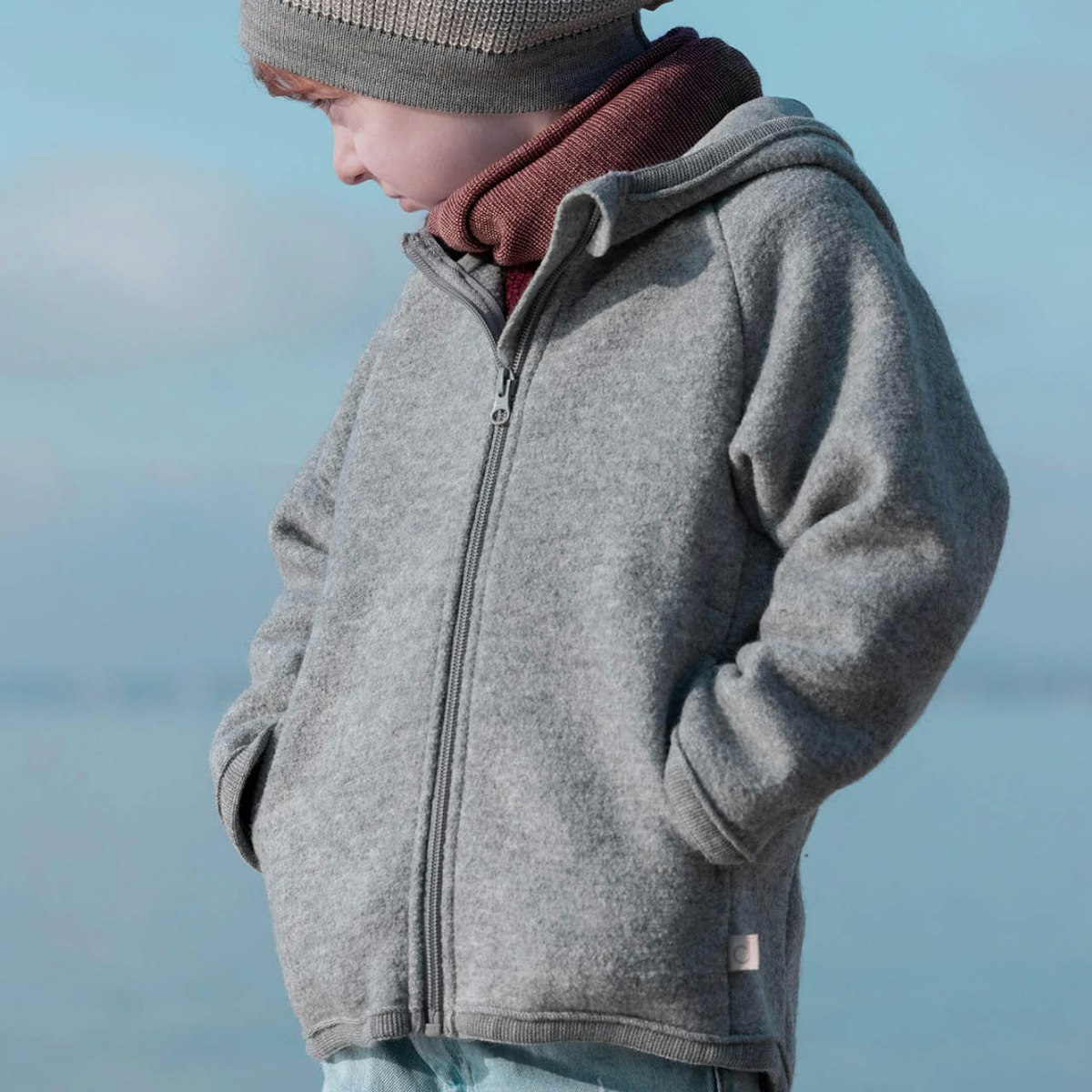 Walkjacke mit Reissverschluss grau 98/104