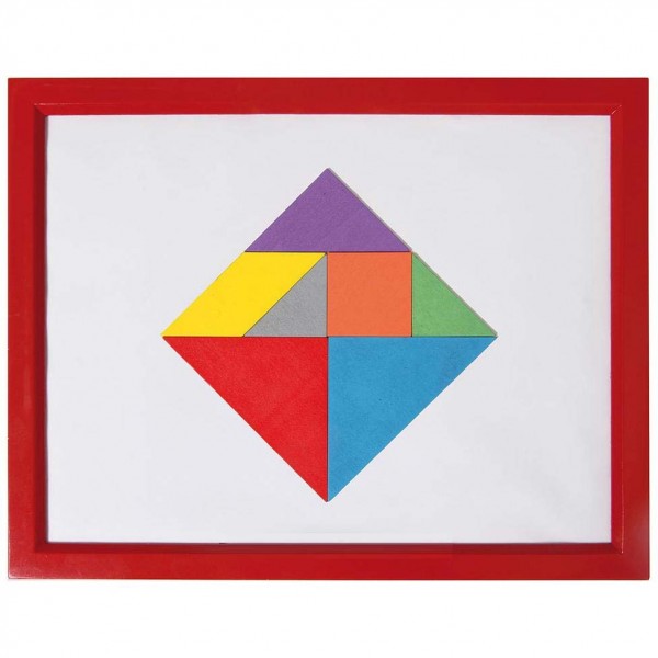 Wandspiel Tangram rot, magnetisch