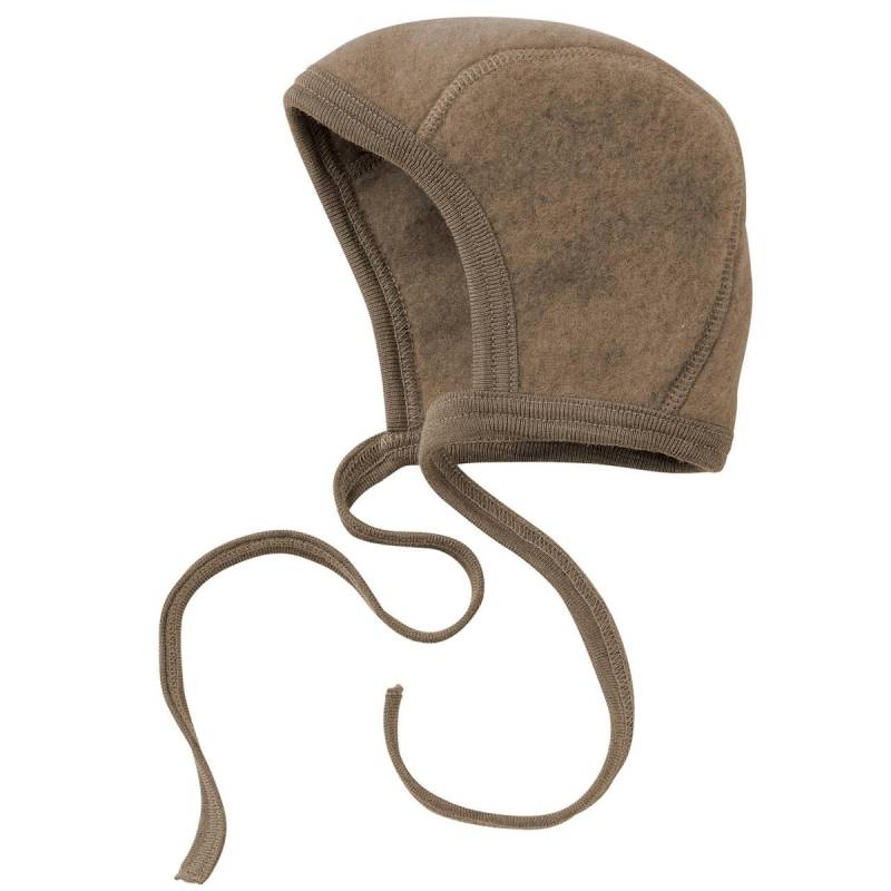 Warme Fleece Babymütze walnuss-braun 50/56