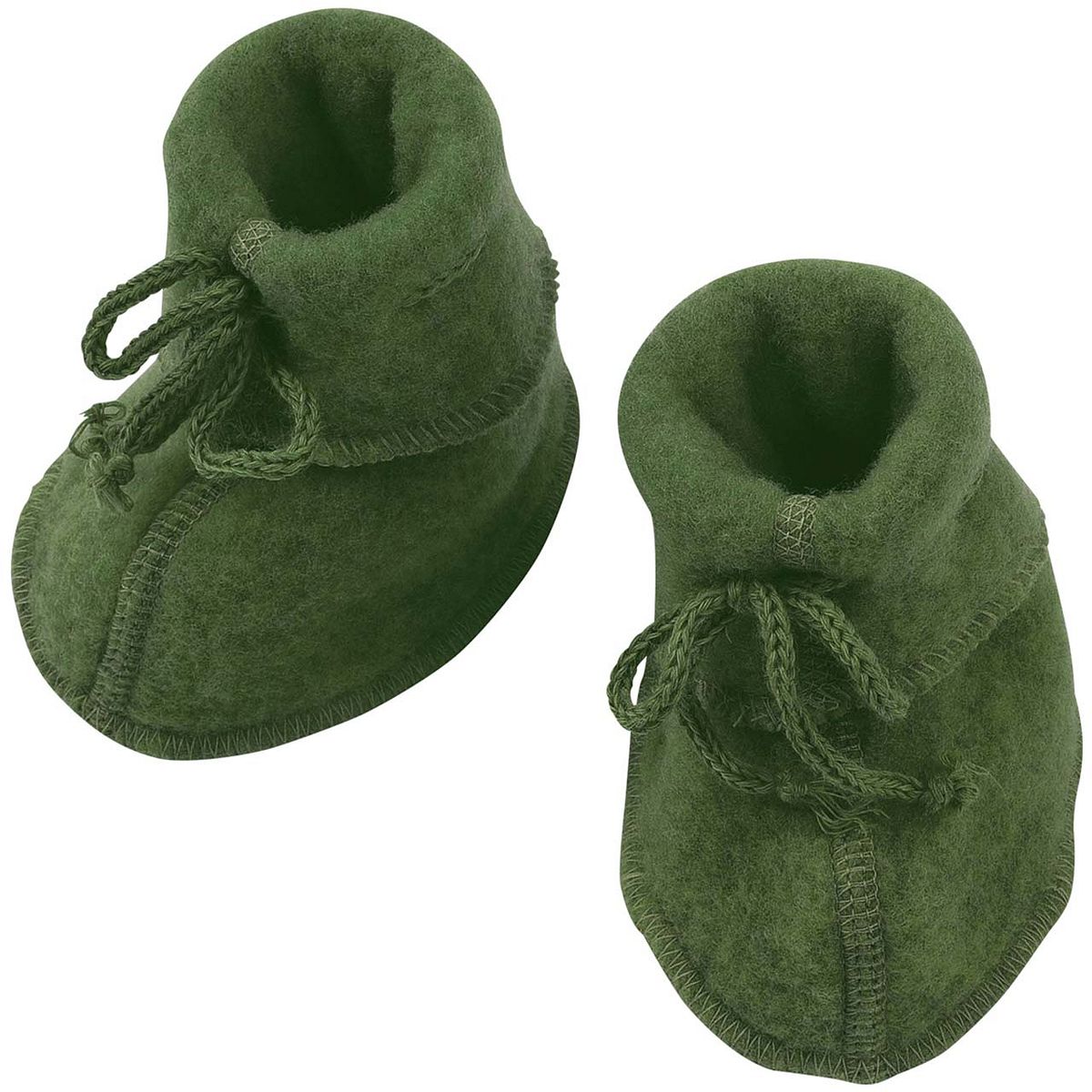 Warme Fleeceschuhe Schurwolle schilf-grün 50/56