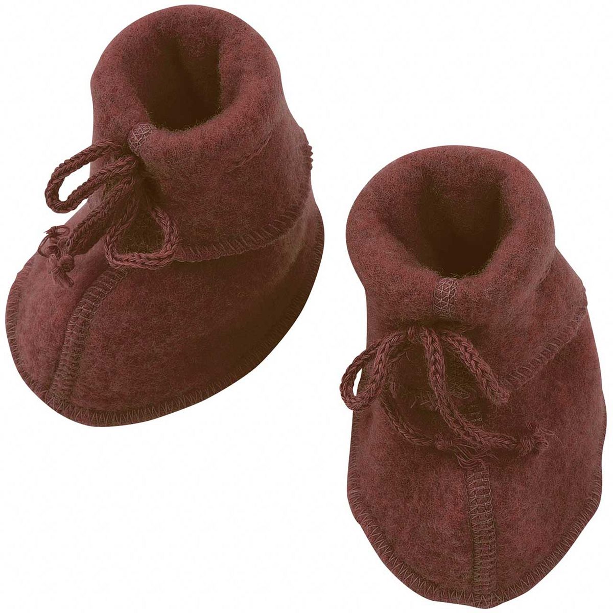 Warme Fleeceschuhe Schurwolle zimt-braun 50/56