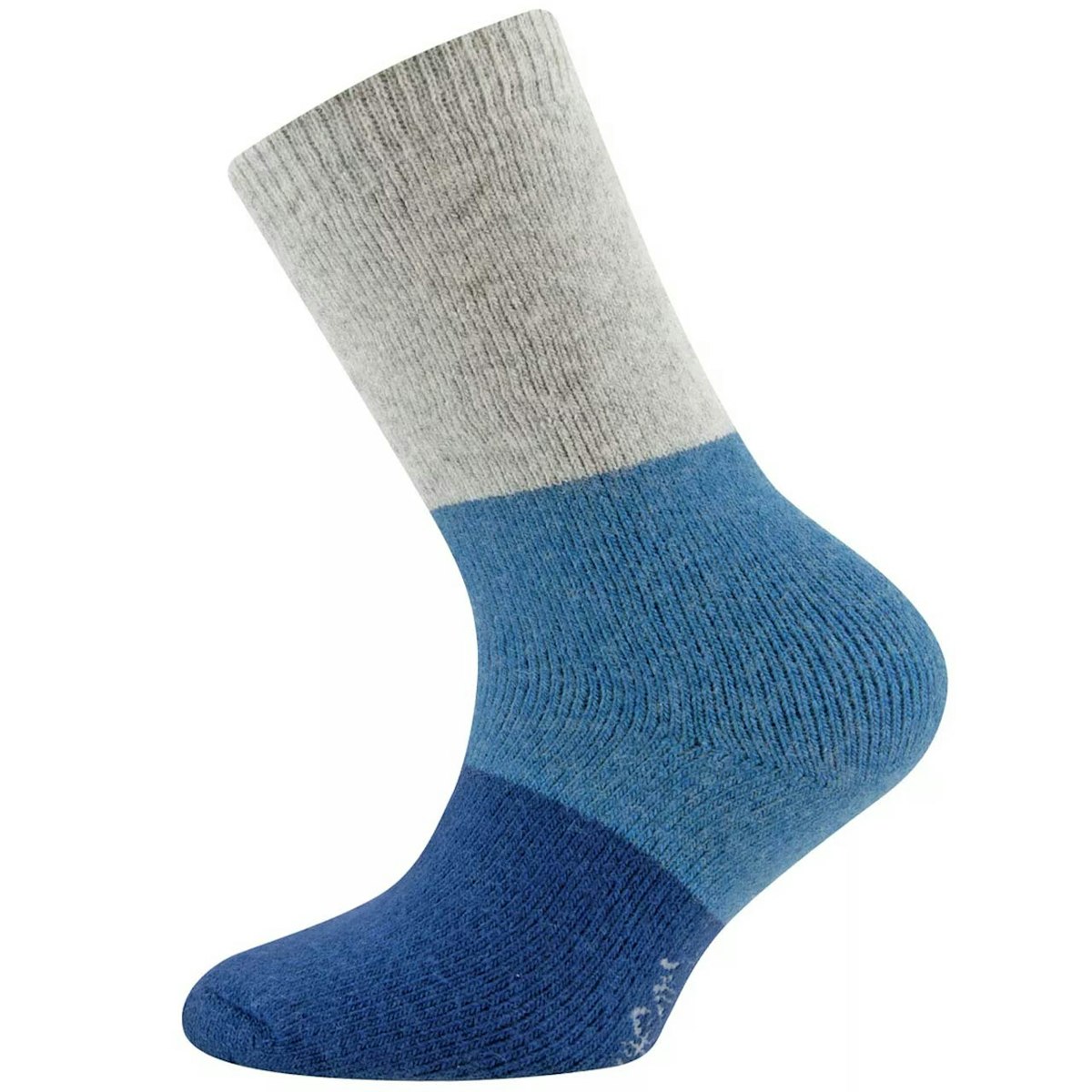 Warme Gummistiefel Socken Schurwolle blau-grau 19/22