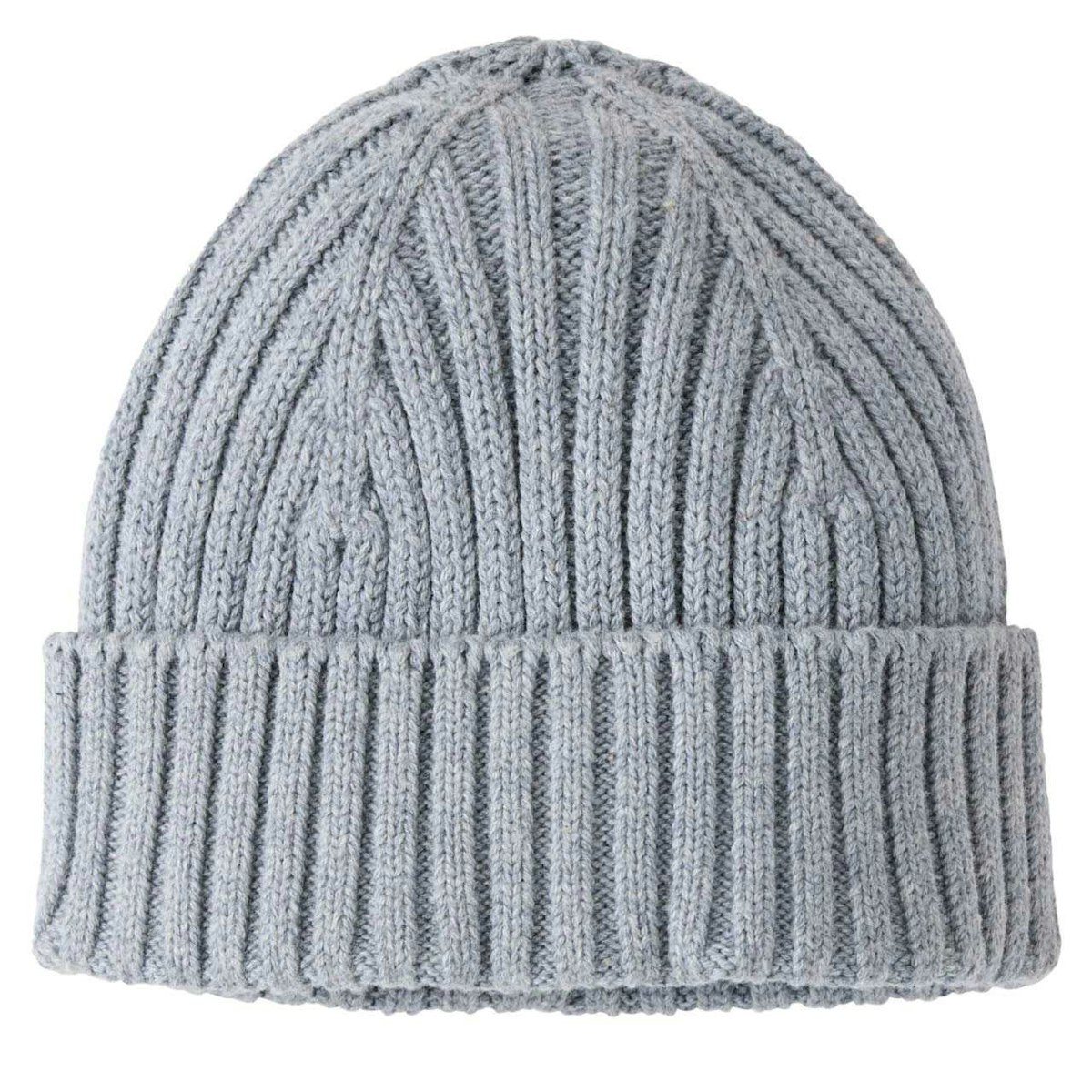 Warme Strick-Mütze blaugrau melange 48/50