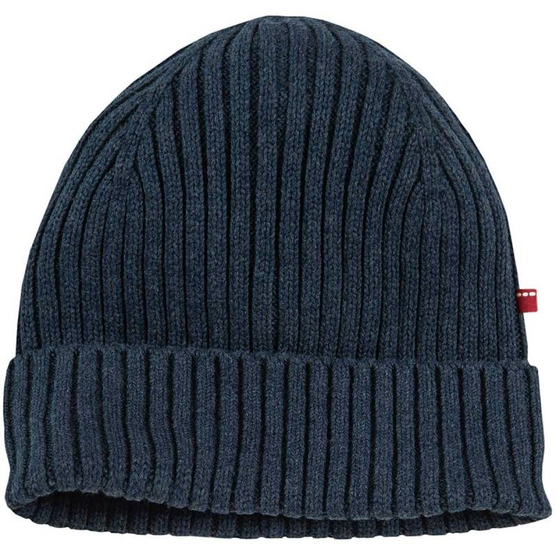 Warme Strick-Mütze dunkelblau melange 48/50