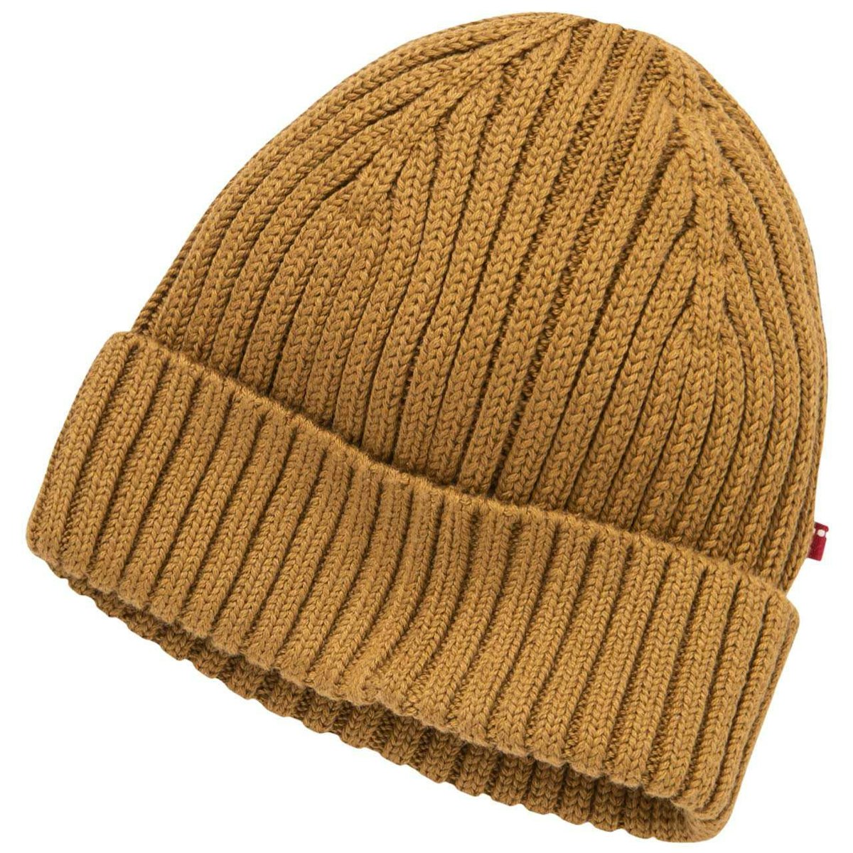 Warme Strick-Mütze senfgelb 42/44