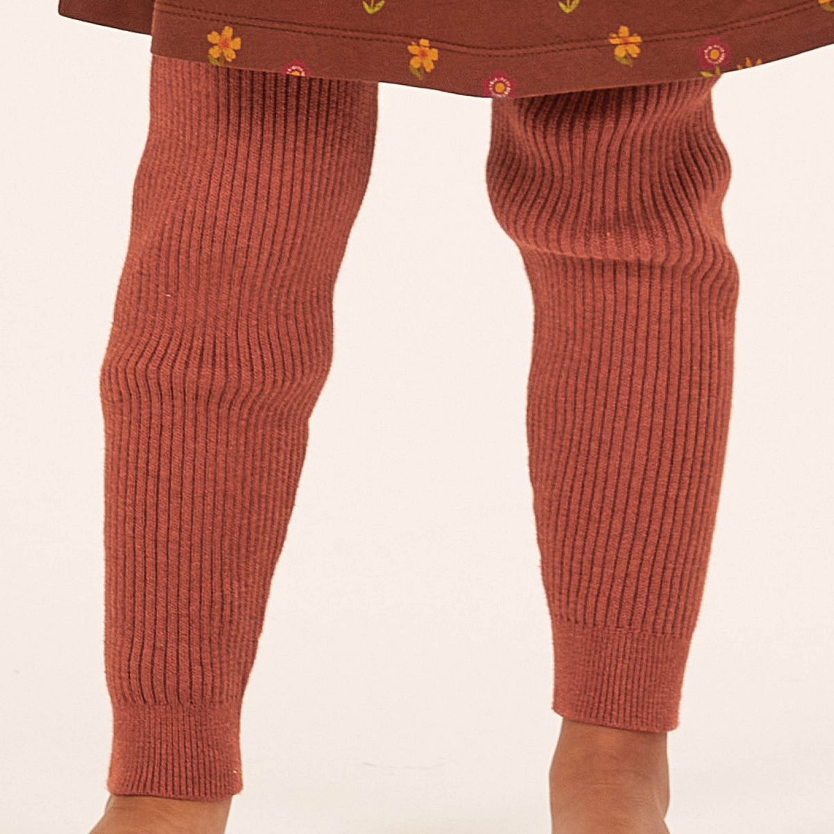 Warme Strickleggings terracotta melange 92/98
