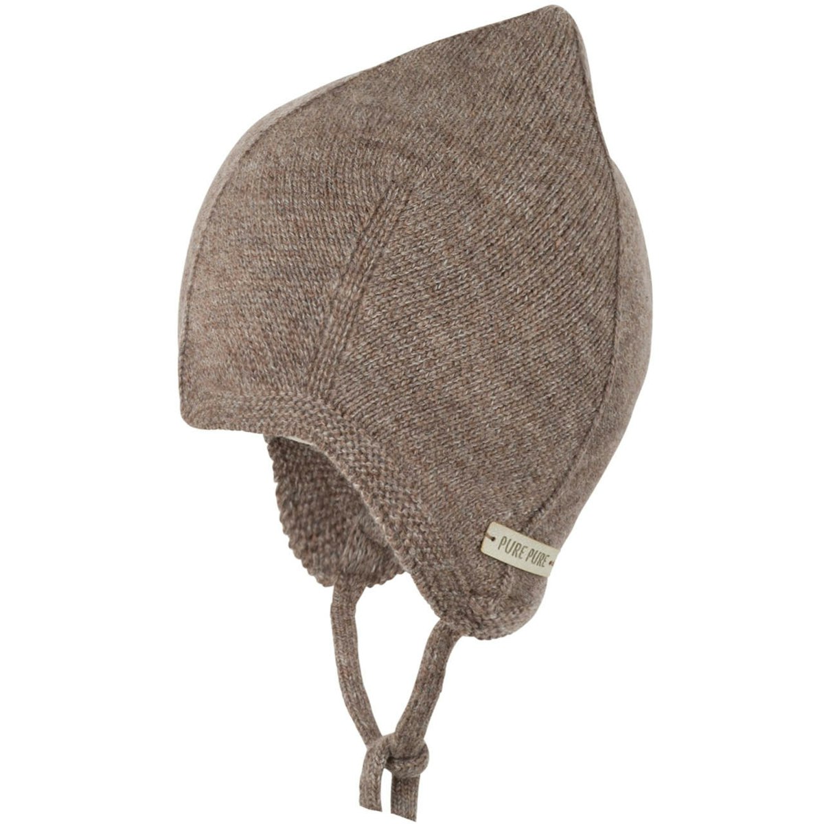 Warme Strickmütze Merinowolle Kaschmir Mix braun 41/43