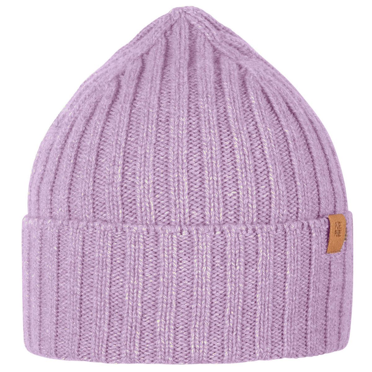 Warme Strickmütze Merinowolle Kaschmir lila 47/49