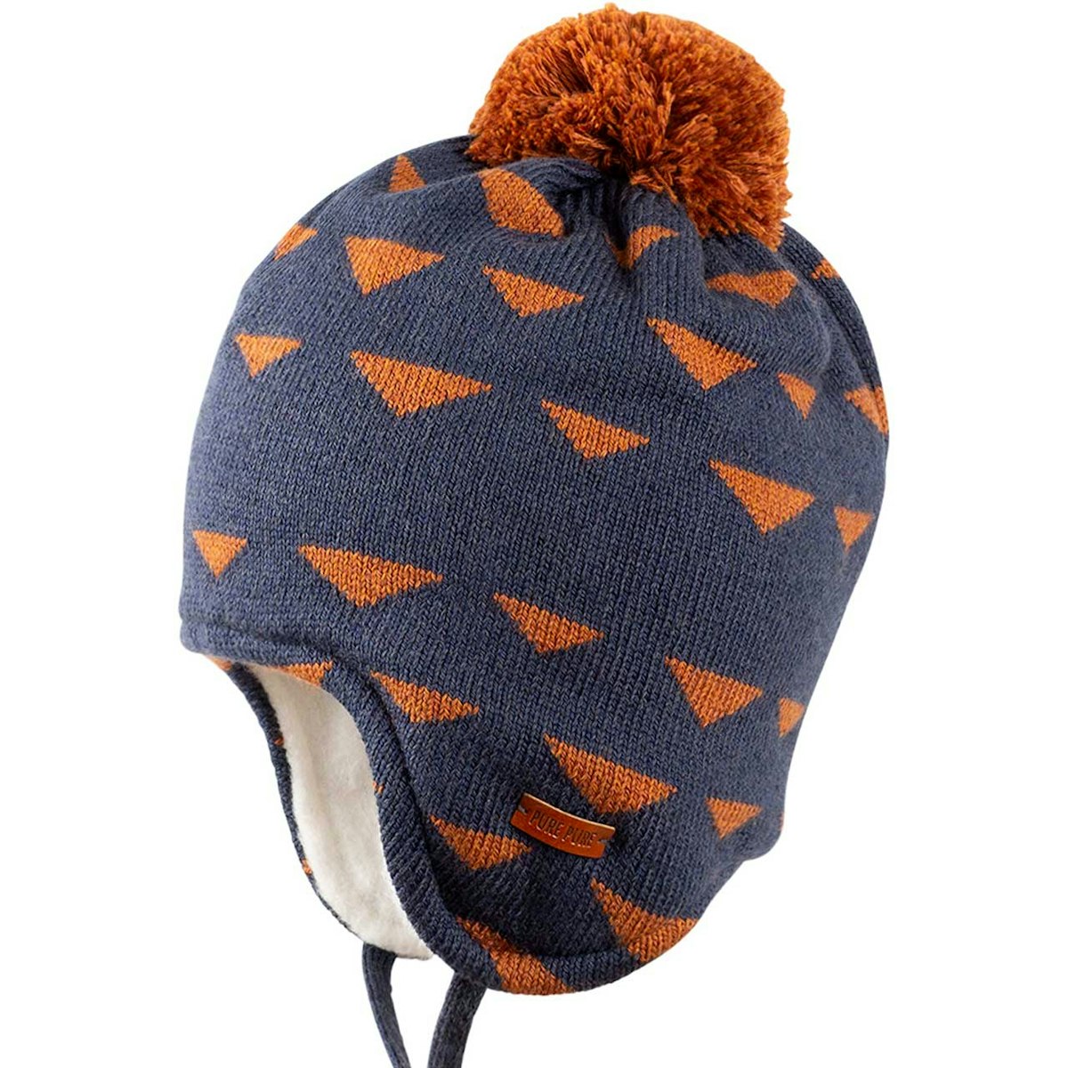 Warme Wintermütze Wolle Seide marine 43/45