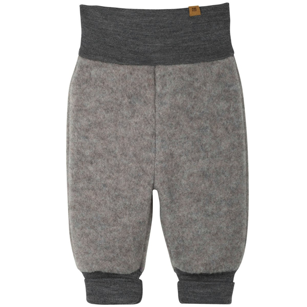 Warme Woll Fleece Hose Bündchen grau 74