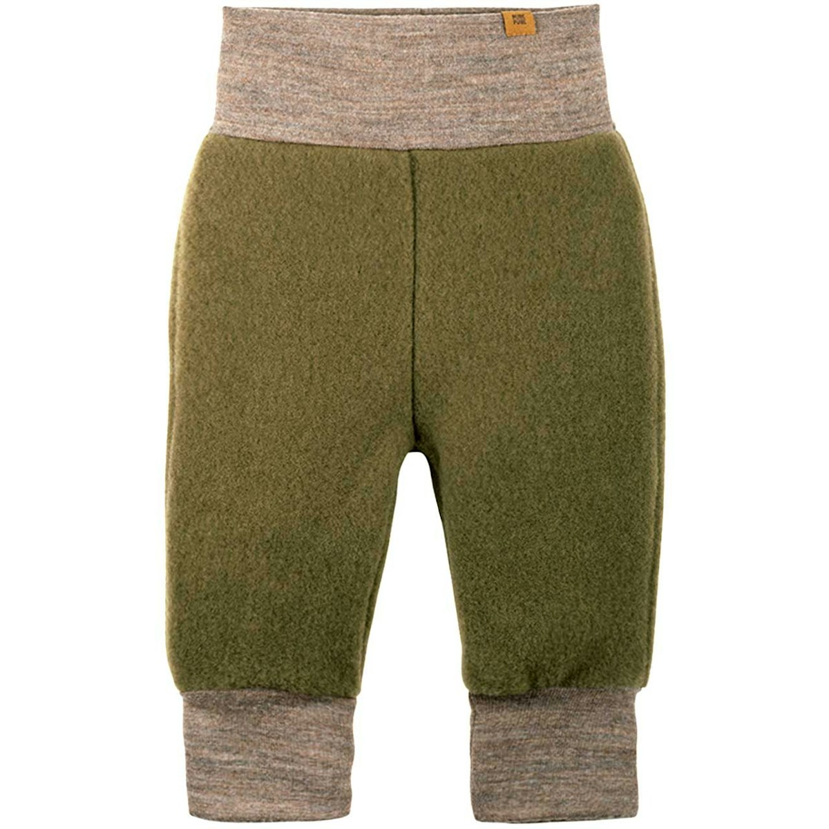 Warme Woll Fleece Hose Bündchen moos-grün 68