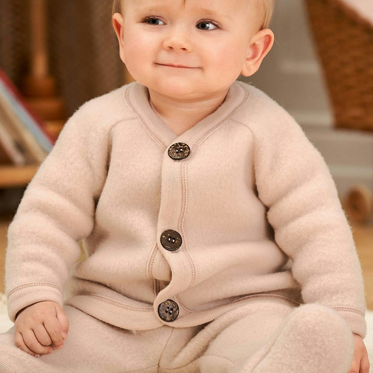 Warme Woll Fleece Jacke hellrose 80/86
