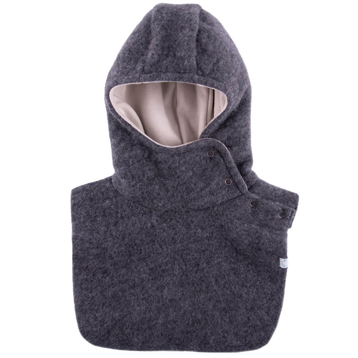 Warme Wollfleece Schlupfhaube anthrazit 43/45