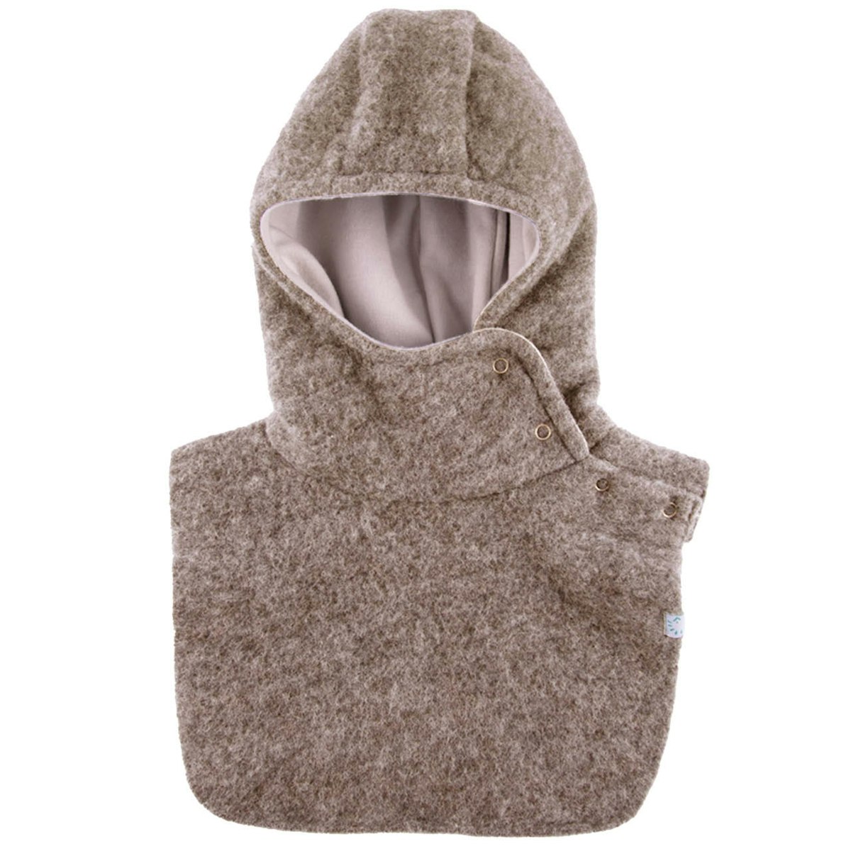 Warme Wollfleece Schlupfhaube beige 43/45