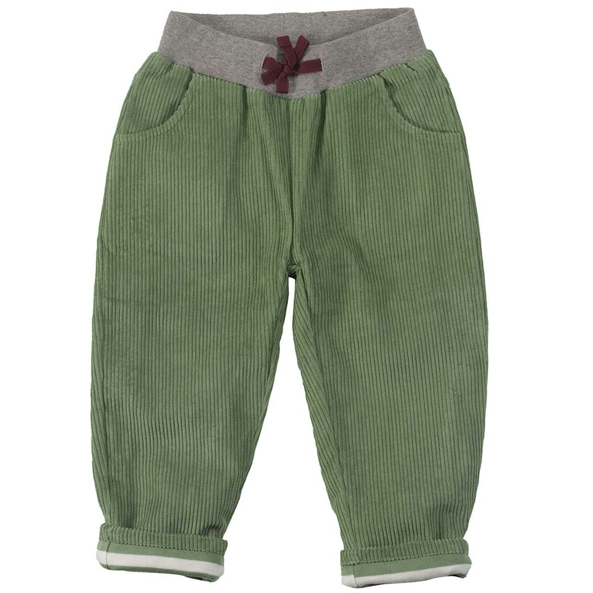Warme gefütterte Cordhose grün 80