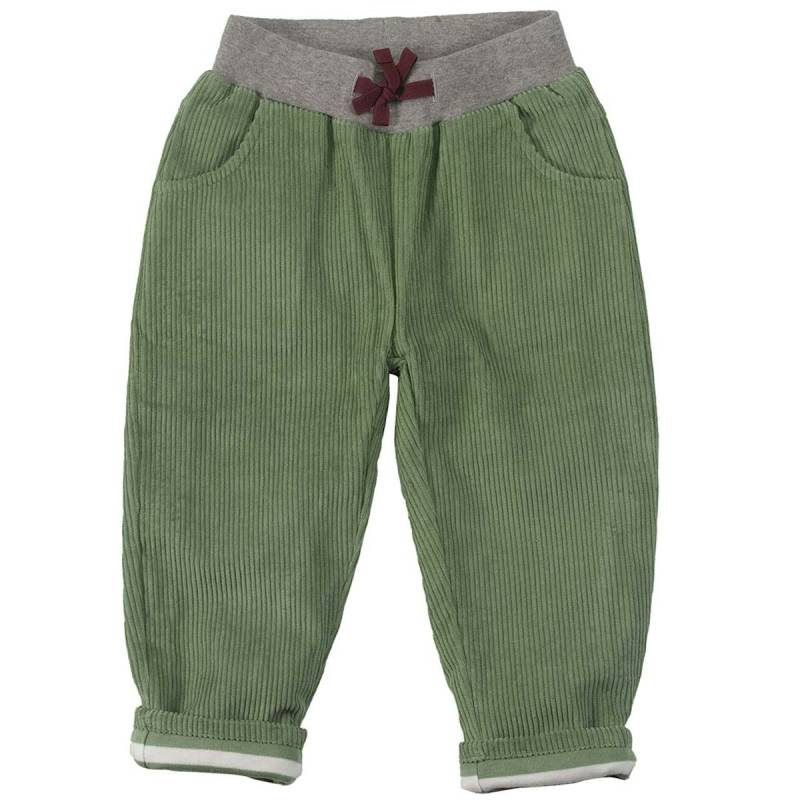 Warme gefütterte Cordhose grün 80