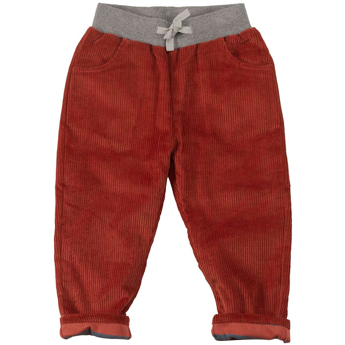 Warme gefütterte Cordhose rost-orange 80