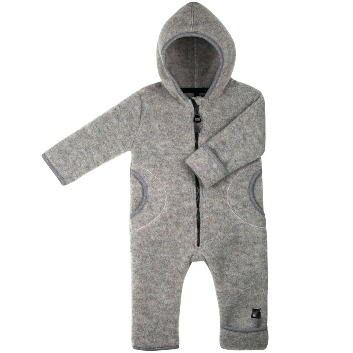 Warmer Fleece Overall Schurwolle grau 74/80