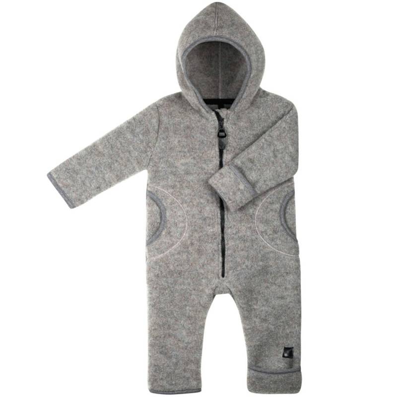 Warmer Fleece Overall Schurwolle grau 74/80