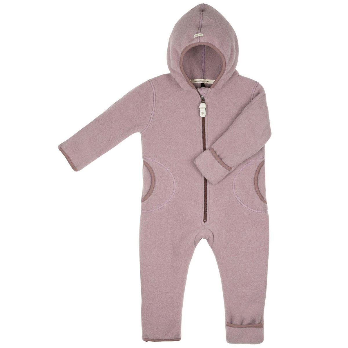 Warmer Fleece Overall Schurwolle mauve 62/68