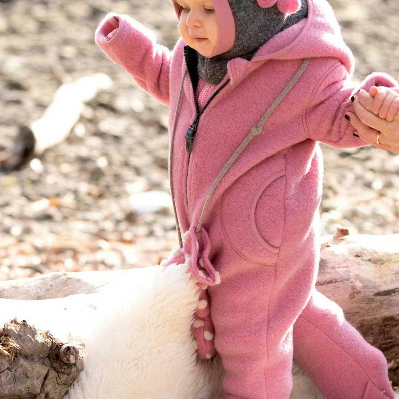 Warmer Fleece Overall Schurwolle rauchpink 86