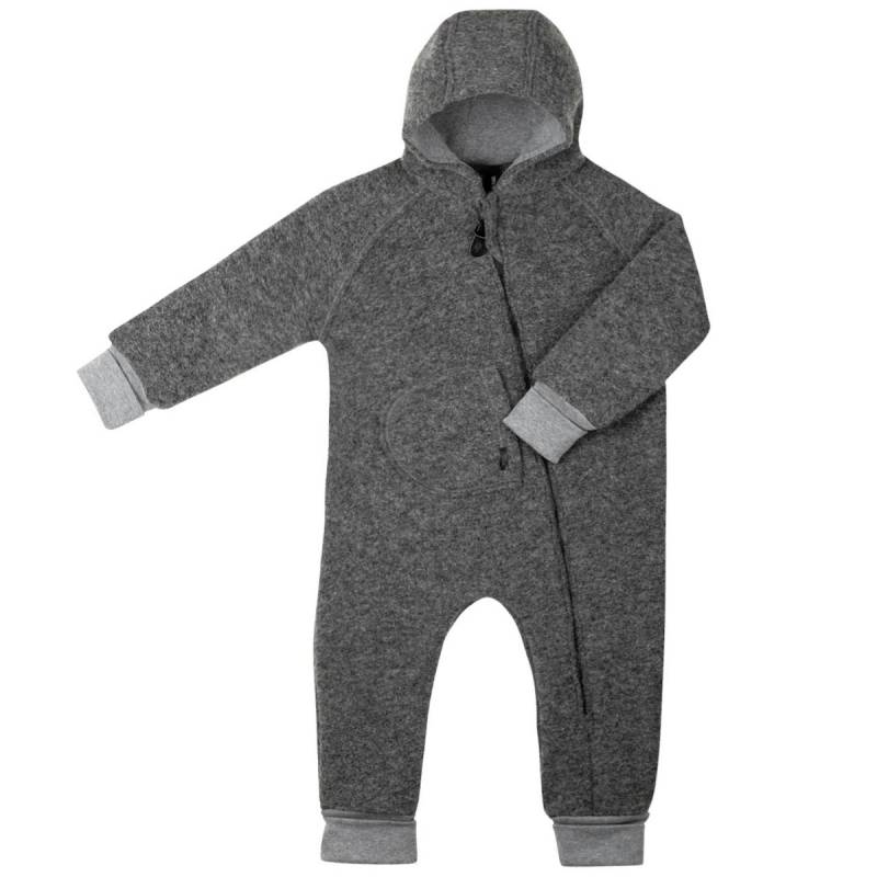 Warmer Overall Schurwolle Bündchen grau melange 86