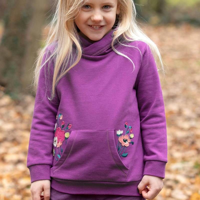 Warmer Sweat Pullover Blumen lila 128