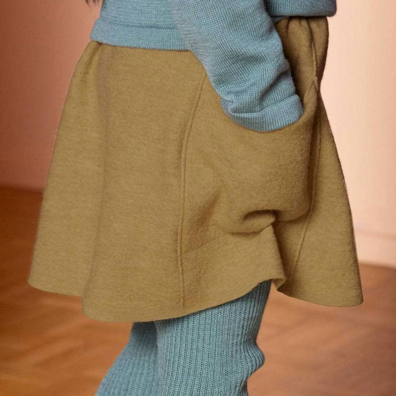 Warmer Woll Rock mit Strickbund karamell 98/104