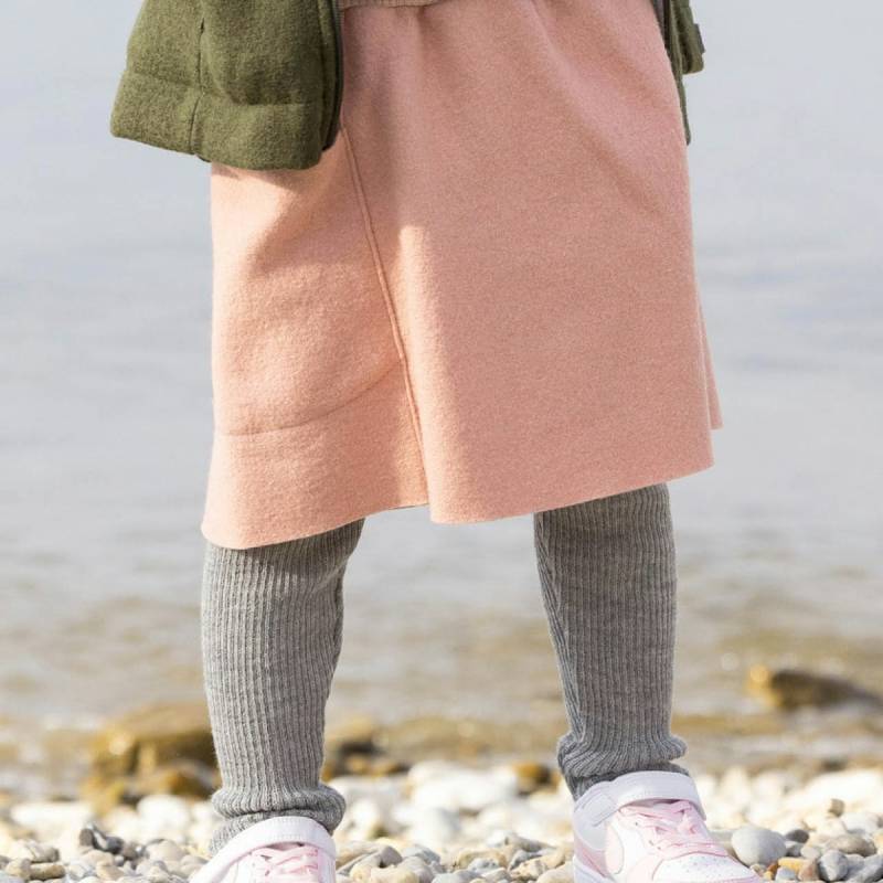 Warmer Woll Rock mit Strickbund rosa 98/104