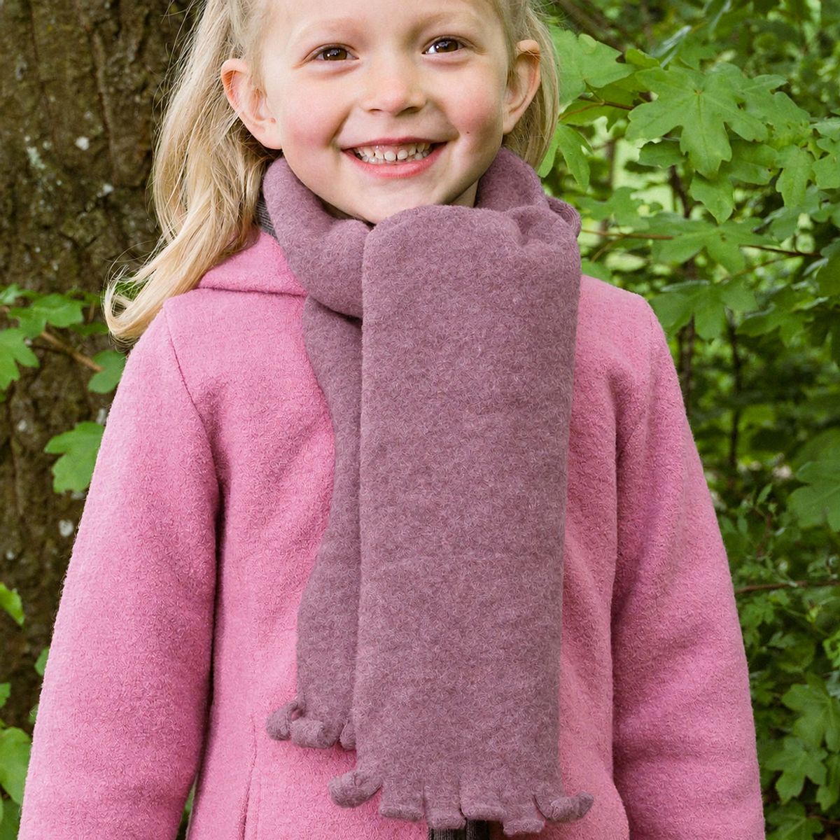Warmer Wollfleece Steckschal Dusty Plum 80cm L