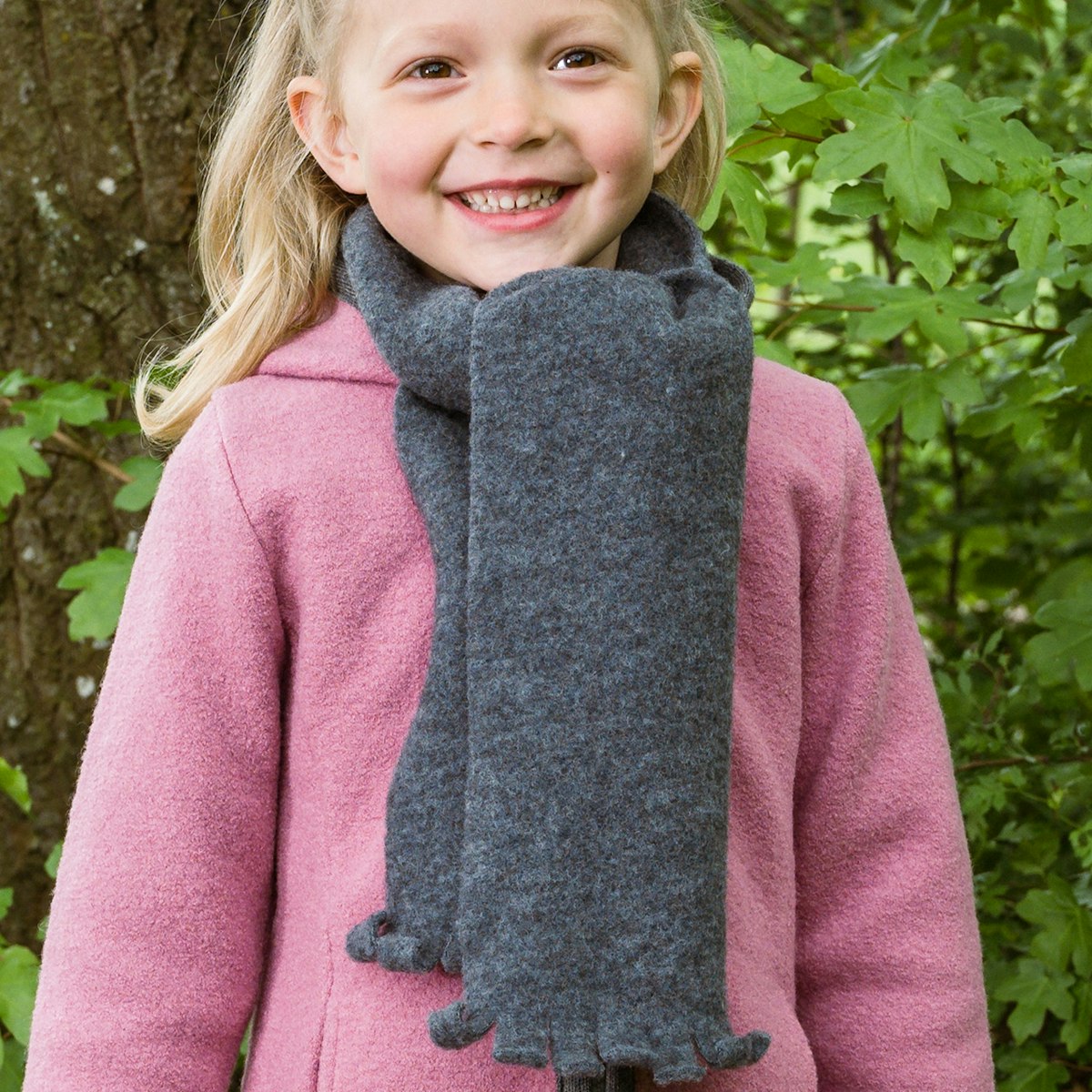 Warmer Wollfleece Steckschal anthrazit M