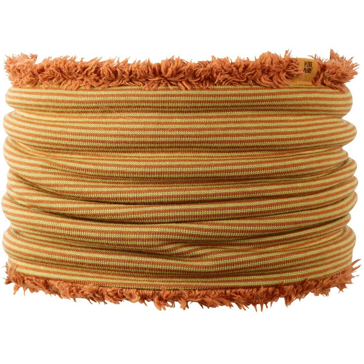 Warmer plüschiger Schlauchschal karamell-grün 80/86