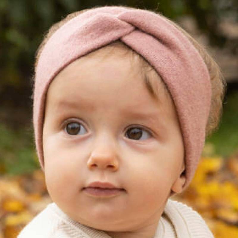 Warmes Stirnband Wolle rosa 54/58